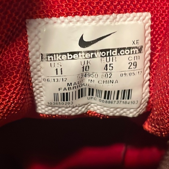 Nike Air Pegasus 29 Red/ Black Sneakers Size 11 - Picture 11 of 11